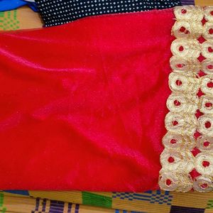 Red Party Wear Saree With Blouse