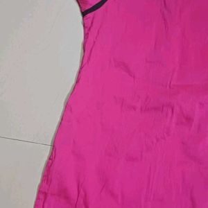 Pink Cotton Printed Kurti