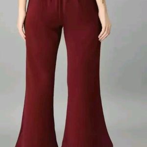 Women Solid Bell Bottom's Trouser And Pant