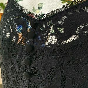 Black lace slip dress