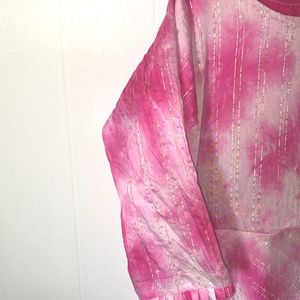 Pink Zari Work Plus Size Gown