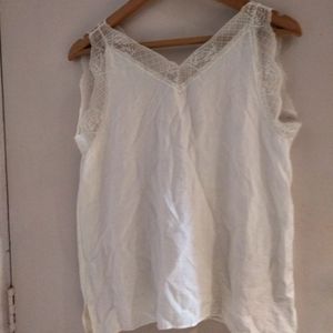 Beautiful Linen Top With Nice Lace Detailing