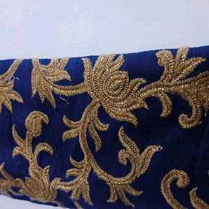 Navy Blue And Gold Designer Jacket Anarkali Suit