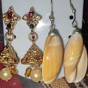 3 Pair Of Earrings Trend And Traditional😻 Unused�