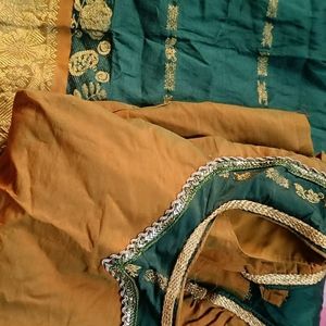 Pattu Pavadai With Stitched Lining Silk Cotton Blo