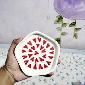 Red Heart Ceramic Plate♥️