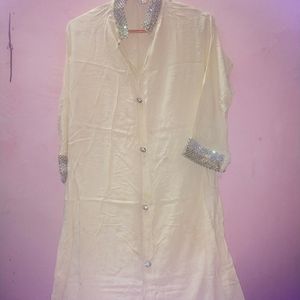 Heavy Stone N Pearl Work Kurta