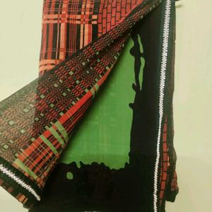 Black Green Saree