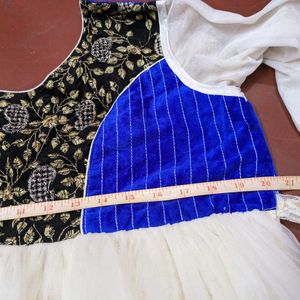 White Snd Royal Blue Long Gown