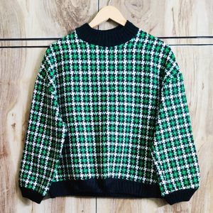 Green Designer Sweater Size-42-44