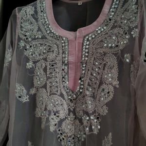 Luchnawi Chikankari Kurta Set Size Issue