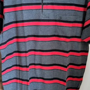 Collar Tshirt With Stripes