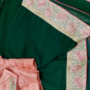 New Partywear Heavy Border Saree