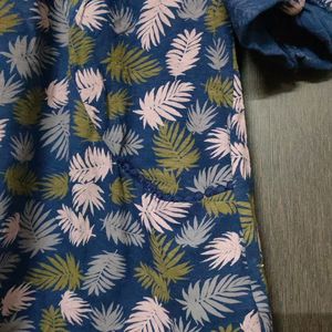 Beacan Cove Blue Green Palm Print Mini Dress