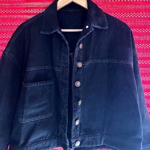 Unisex Denim Faded Black Jacket