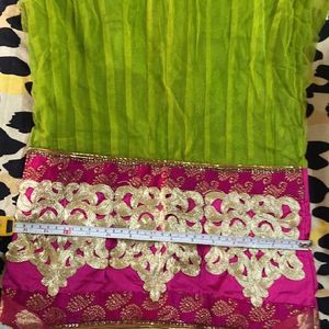 Anarkali Green Pink Party Wear Suit