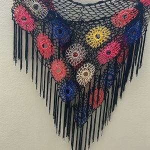 Lace Fringe Tassels Poncho