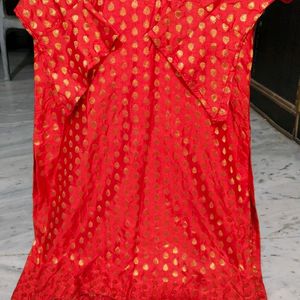 Ladies Suits Red Banarsi