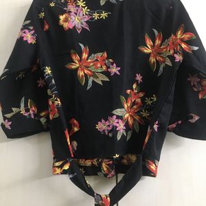 Women Black Floral All Over Printed Shirt