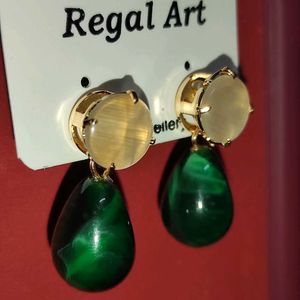 Green Drop Earrings 💚