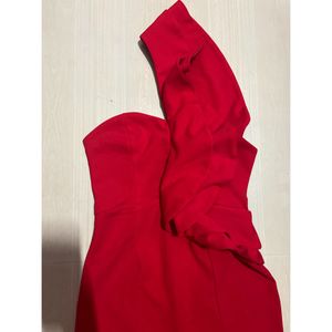 Red Asymmetrical Gown -Shein