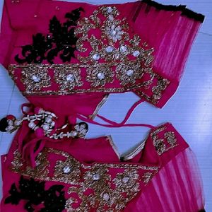 Dark Rani Colotlr Designer Saree With Blouse