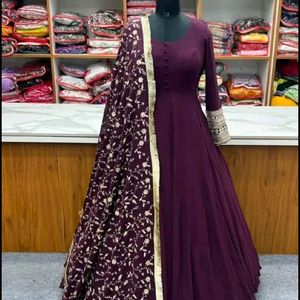 Purple 💜 Georgette Anarkali Dress For Women