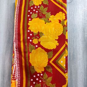 Saree In Bright Yellow Red