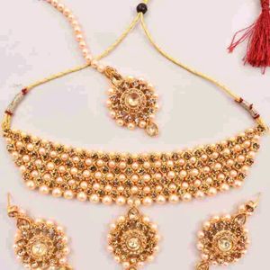 Stylish Gold Plated Kundan Necklace set for women