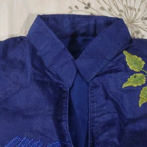 Navy Blue Straight Kurta Medium Size