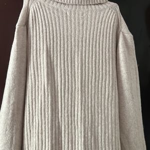 Off White Long Woollen Dress