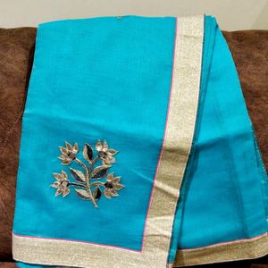 Supernet Blue Saree