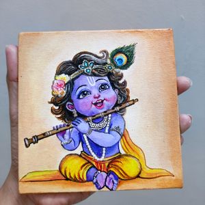 Little Krishna Mini Canvas Painting