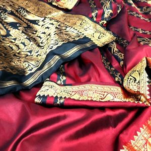 Maroon Puresilk Kanjivaram Saree