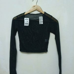 Trendy New Black Sheer Top For Women