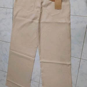 H&M Beige Straight Leg Formal Pants