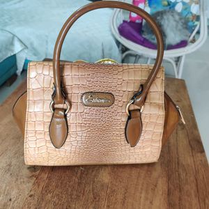 Brown Elegant Handbag By Esbeda