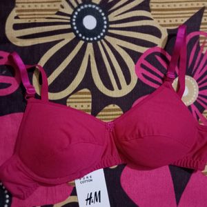 Pure Cotton Pink Bra H&M