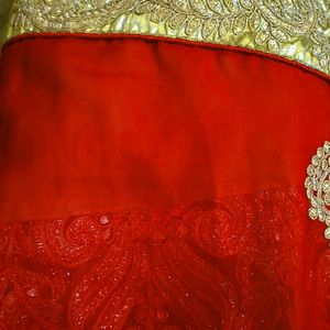 Red Saree With Blouse