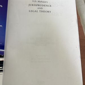 Vd Mahajan Jurisprudence And Legal Theory