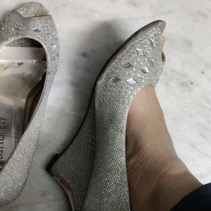 Silver Color Heels Comfortable