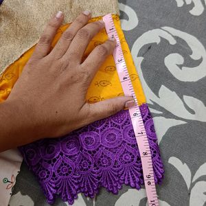 Yellow Nd Purple Combination Dress