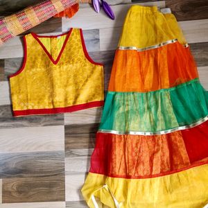 Banarasi Jacquard Lahenga Choli (6-7year) Set