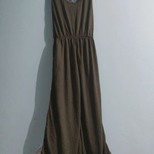 Olive Colour Sleeveless Jumpsuit