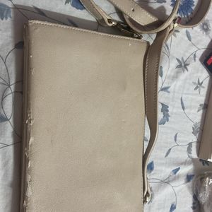 Beige Sling Purse Or Bag