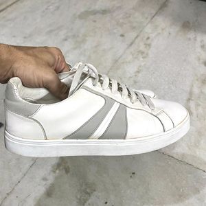 ZARA WHITE LEATHER SNEAKERS UK 7