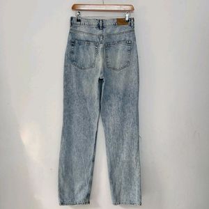 Washed-Blue Mom Fit Denim