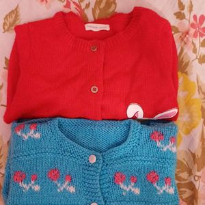 Red And Blue Two Woolen Sweater