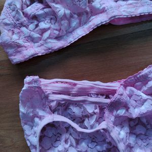 Madam Net Pink Bra Panty Set