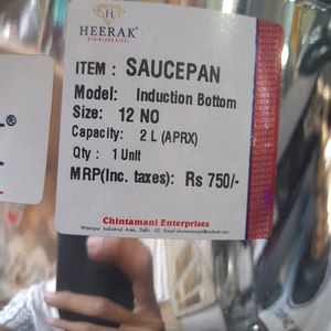 HEERAK STAINLESS STEEL SAUCEPAN I/B 12 NO